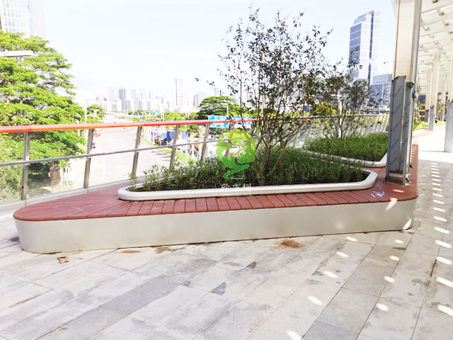 不銹鋼花池坐凳美化深圳前?？缃止珗@G9天橋城市戶(hù)外景觀